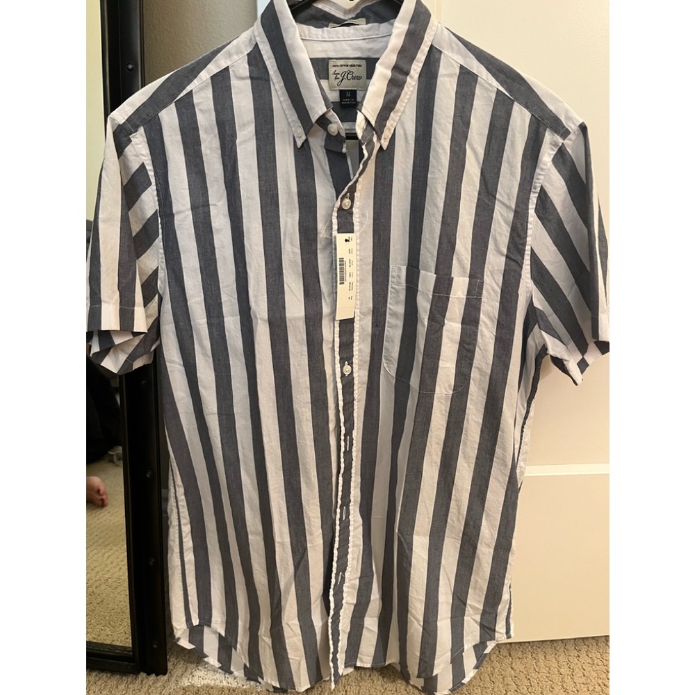 JCrew Short Sleeve Button Up Stripe Woven Shirt